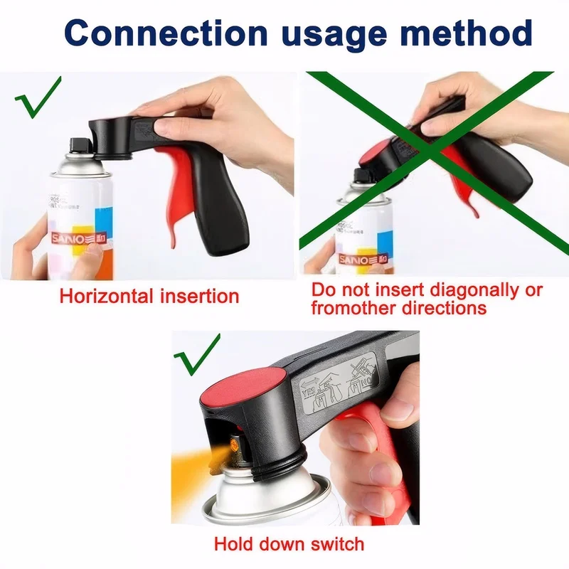 Polishing Paint Spray Gun Adaptor Instant Aerosol Trigger Handle with Full Grip Lock Universal Fit Cars Maintenance Care Tool 5