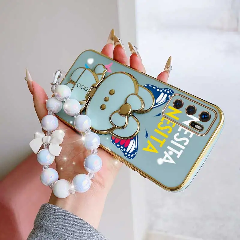 Dancing Butterfly Phone Accessory Set: Case, Lanyard & Rabbit Stand