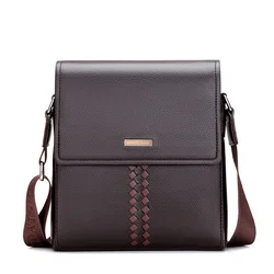 Classic Men's Business Flap Shoulder Bag Brand Crossbody Briefcase High Quality PU Leather  Travel Bag Men Top-Handle Bags