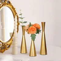 2/3pcs Gold Luxury Slim Waist Candle Holder Set Minimalist Candlestick Flower Vase for Home Centerpiece Table Decor New Fashion 3