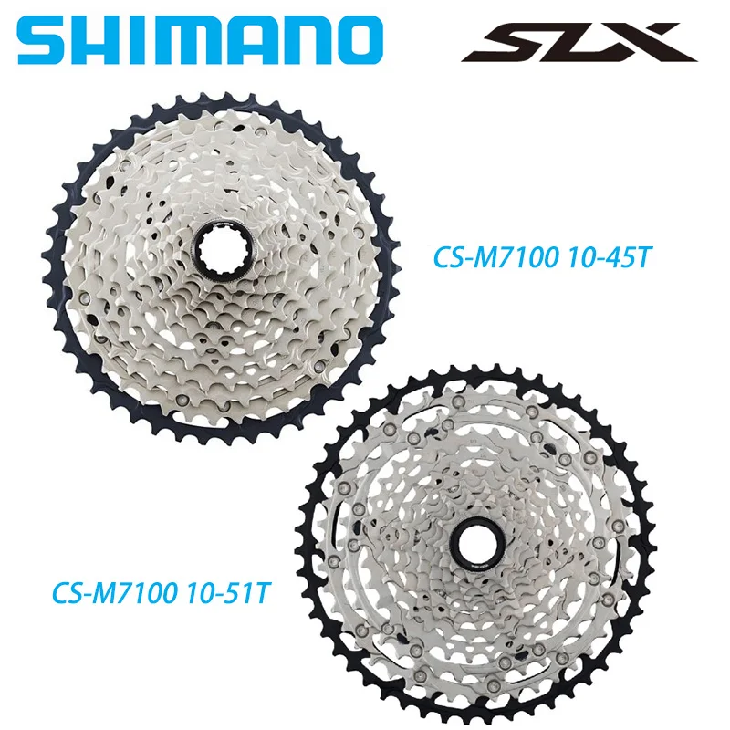 Bicycle Cassette Bicycle Sprocket Gear Bicycle Parts Bike Sprocket Bike Freewheel SHIMANO Deore SLX M7100 12 Speed Mountain Bike Flywheel 12V Variable Flying 12S 10-51T HG-M7100 Micro Spline Cassette