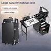 Professional Makeup Train Case Mobile Nail Workbench Rolling Table Makeup Workstation Cosmetics Case On Wheels Makeup Organizer 1