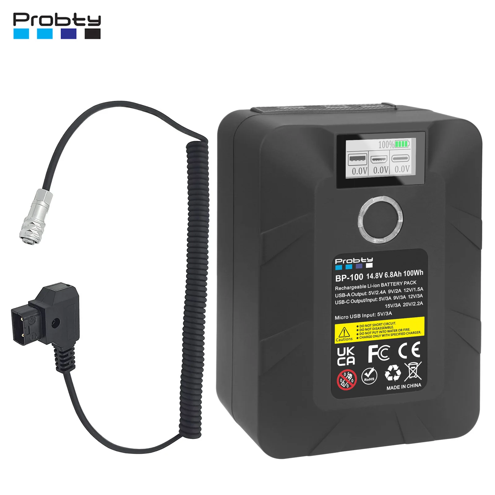 D-Tap Dc5525 Cavo Per Bmpcc 4K 6K Cavo Di Alimentazione A Spirale Blackmagic Pocket Cinema Camera 4K/6K Gold Mount V Mount Battery Supply