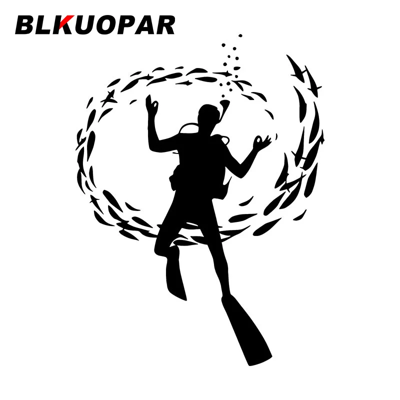

Наклейки на автомобиль BLKUOPAR для дайверов в школах рыб, забавная Спортивная наклейка, водонепроницаемая высекальная фургон, украшение для мотоцикла и автомобиля
