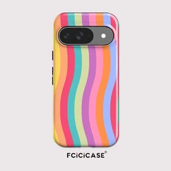 Colorful Lines Print Phone Case - Dual Layer Matte Bumper for Google Pixel 8 Pro (TYFL3185)