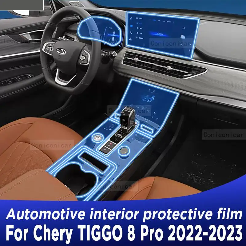 

For Chery TIGGO 8 Pro 2022-2023 Gearbox Panel Navigation Screen Automotive Interior TPU Protective Film Anti-Scratch Sticker