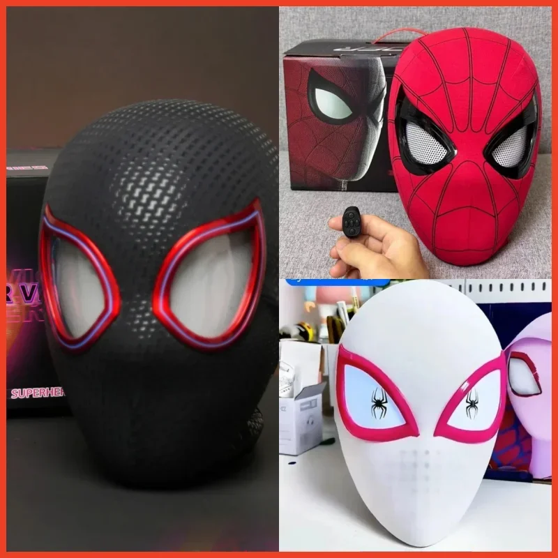 

Mascara Miles Spiderman Headgear Cosplay Moving Eyes Electronic Mask Spider Man 1:1 Remote Control Toys For Adults Xmas Gift Toy