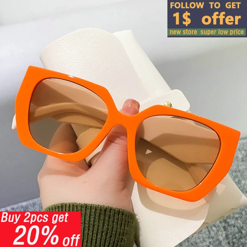 

Солнечные очки в прямоугольной оправе UV400 женские, винтажные солнцезащитные аксессуары в квадратной оправе, с защитой от ультрафиолета карамельных цветов, в стиле ретро