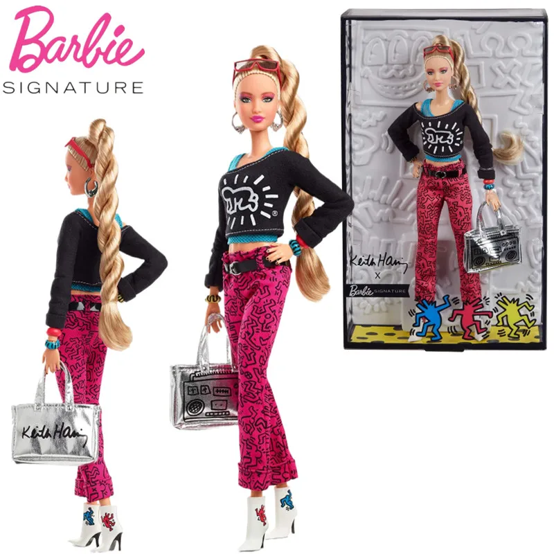 

Фирменная Кукла Барби Keith Haring X, кукла Барби со светлыми волосами, ограниченная Коллекционная серия, кукла, игрушка для коллекционеров, подарок для девочек FXD87