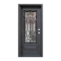 Beautiful iron grill door design main entrance wrought iron single door 1
