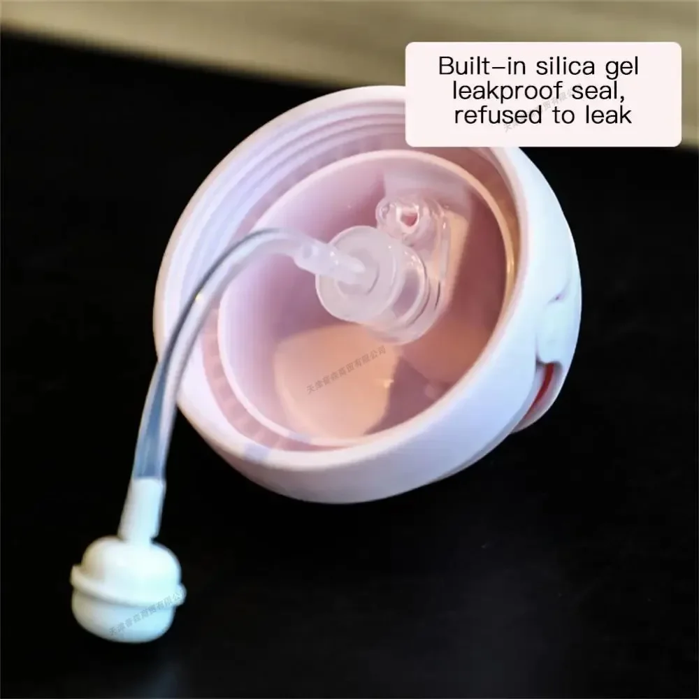 1Pcs Baby Feeding Bottle with Straw Learning Drinking Water Bottle Anti-choking Shatter-resistant Children's Drinking Water Cup
