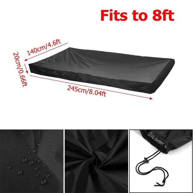 8Ft Billiard Pool Table Cover With Drawstring Durable Waterproof Table Cover For Rectangle Table, Black 1