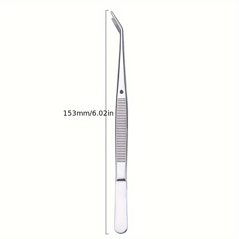 1pcs / 2pcs Stainless Steel Multi-Purpose Tweezers - Perfect For Nail Art, Dental Crystals & Cotton Picking 3