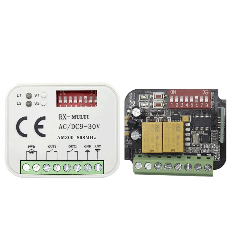 멀티프리퀀시 범용 스마트 액세서리, 롤링 및 고정 코드 차고 문짝, 원격 리시버, 300-868Mhz, 2 채널, 9-30V