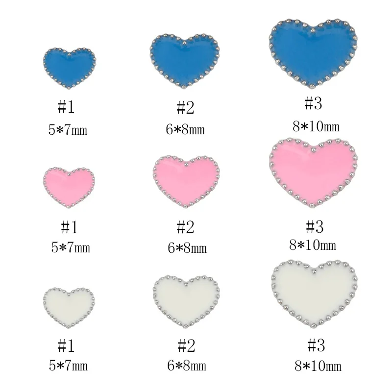 

10Pcs New Little Love Designer Nail Ornaments 3 Colors 3D Alloy Drop Handmade Nails Accessories Rhinestones Jewelry Suppliers