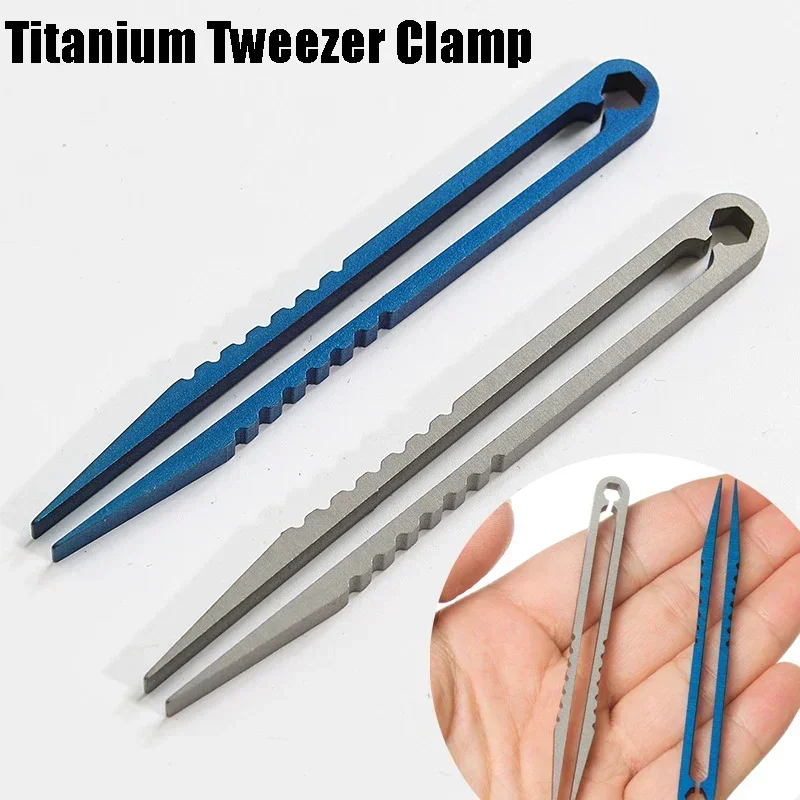 2 Sizes Portable Titanium Alloy Tweezers Outdoor Survival Camping Travel Mini Tools EDC Equipment