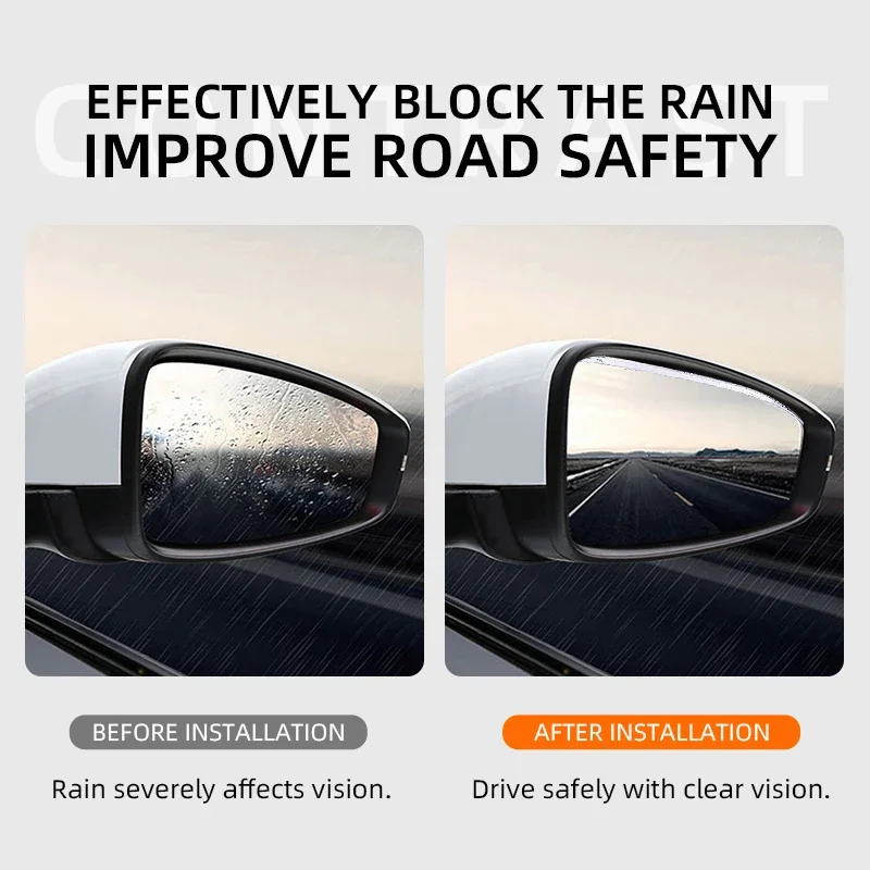 Transparent Rear View Side Mirror Rain Guard and Sun Visor Car Accessory