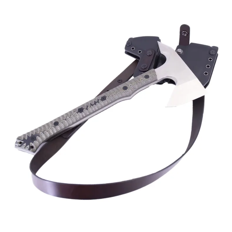 Outdoor Survival Hiking Camping 14C28N Steel G10 Long Handle Axe Survival Hatchet With Kydex Sheath