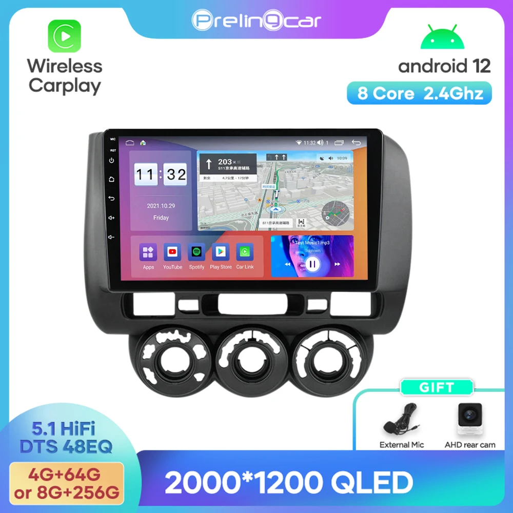 

Android 12 DTS Sound For Honda Fit GD 2001-2008 Years Navigation Multimedia Car Player Radio 2Din Stereo Bluetooth 48EQ