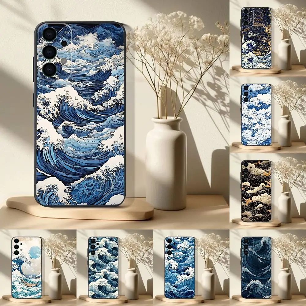 Elegant Ukiyo-e Ocean Waves Art Phone Case - Soft, Skin-Friendly TPU Design