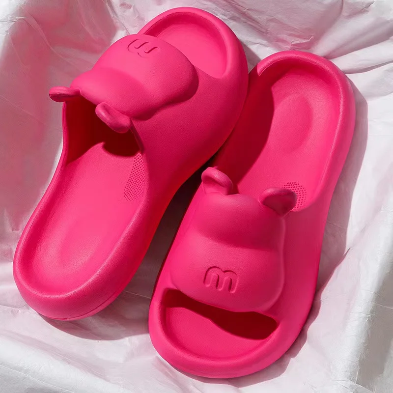 Summer Slippers Bathroom Platform Non-Slip Home Bear Cartoon Flip Flops Beach Women Slipper Sandals Slides Indoor Outdoor Sandal — view 2