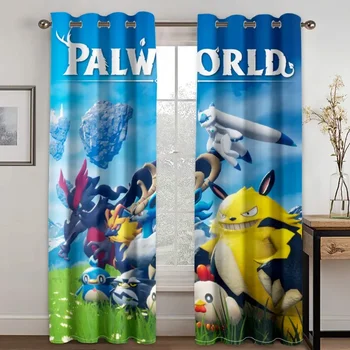 Game Palworld Tenda oscurante stampata in 3D per bambini, camera da letto, soggiorno, decorazioni per la casa 1