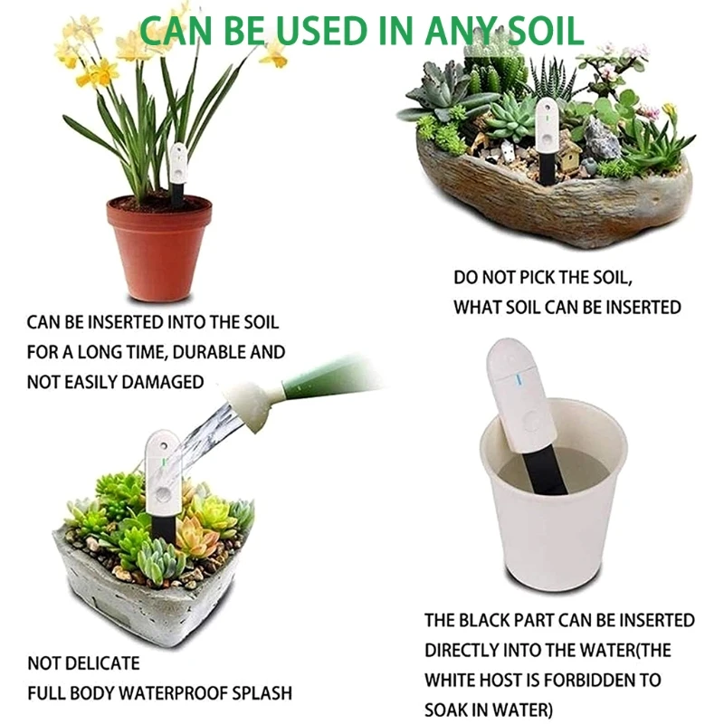Smart Soil Moisture Sensor Plant Flower Monitor Tester Detector Humidity Meter