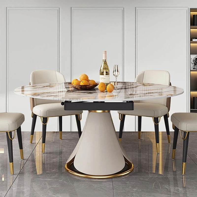 

Large Concise Modern Marble Slate Folding Home Dining Table Gorgeous Practical Negotiation Desk Visitor Office Desk Chair Set
