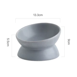 Nordic Style Elevated Pet Feeding Bowl with Neck Guard (Gray)