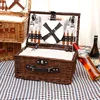 Rattan wicker picnic basket outdoor picnic household storage basket fruit steak vegetable basket with cutlery 6