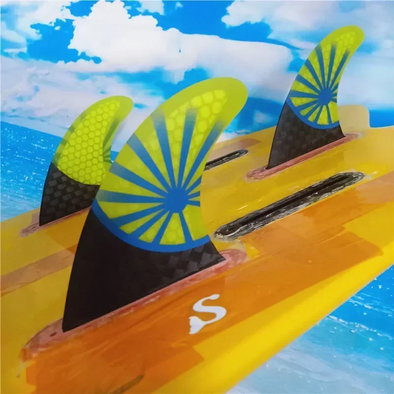 BiLong Futures Fins Surfboard Fins Thruster Tri Fin 3pcs Set G5 Size Fiberglass Honeycomb with Carbon Quilhas Surf Fin Surfing