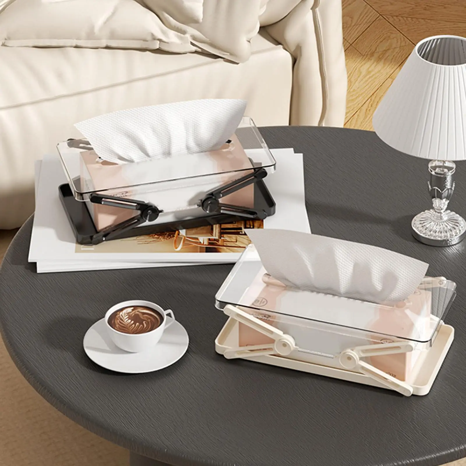 Light Luxury Liftable Paper Storage Box Creative Spring Paper Box Living Room Bedroom Restaurant Household Tissue Box