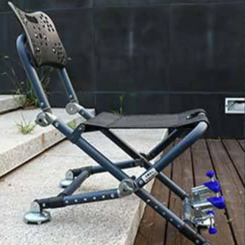 Portable Fishing Chair Folding Fish Chair 180 Degree Adjustable Backrest Four-leg Recliner Aluminum Alloy Camping Stool folding chair fishing accessory