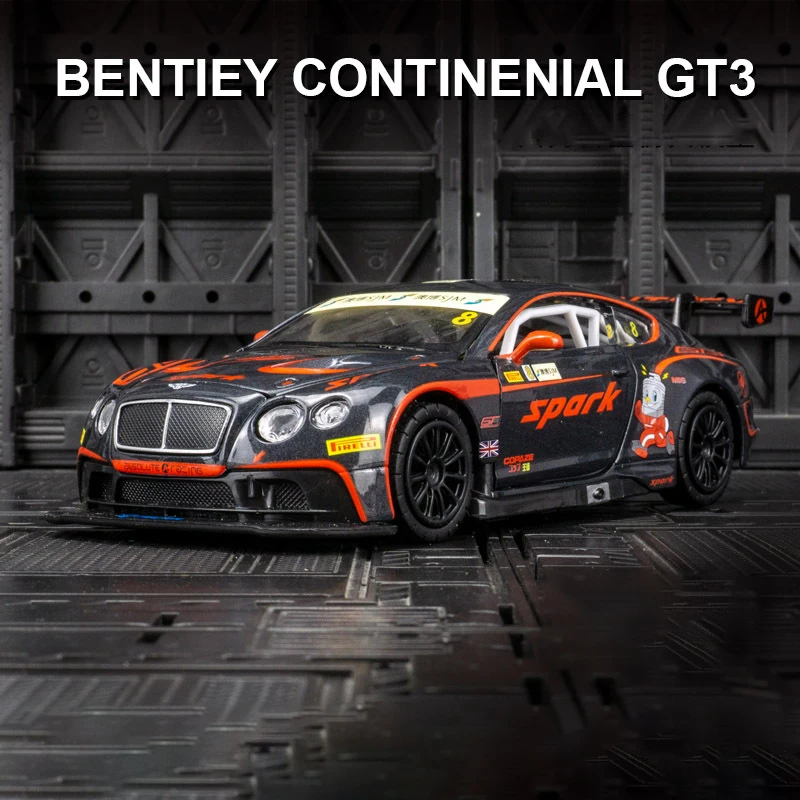 

Масштаб 1:32 Bentley Continental GT3 модель автомобиля из сплава игрушечный автомобиль литые Автомобили со звуком светильник игрушки для детей автомобиль