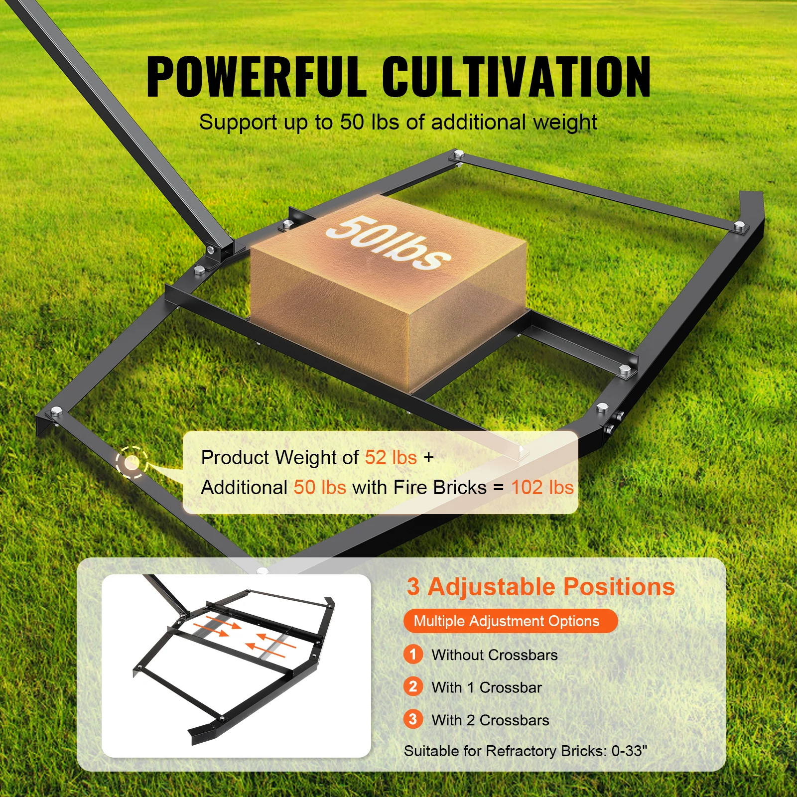 VEVOR Driveway Drag 76.57" Width Tow Behind Drag Harrow Q235 Steel Driveway Grader with Adjustable Bars Support up to 50 lbs