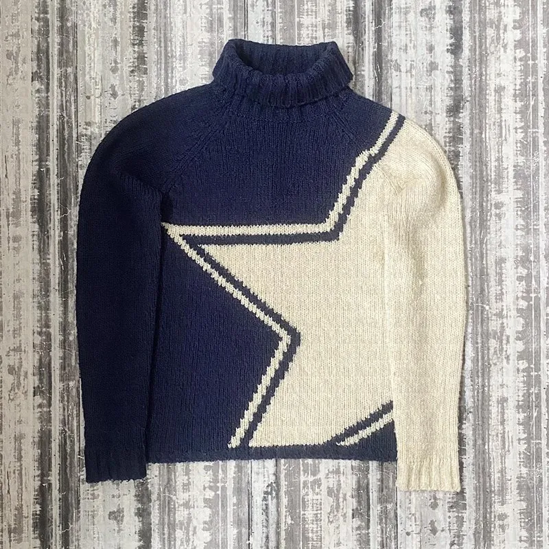 

O Neck Oversized Harajuku Knitwear Y2K Clothing Men's Pullovers Sweaters portrait Women's Knitted Streetwear Maiden
