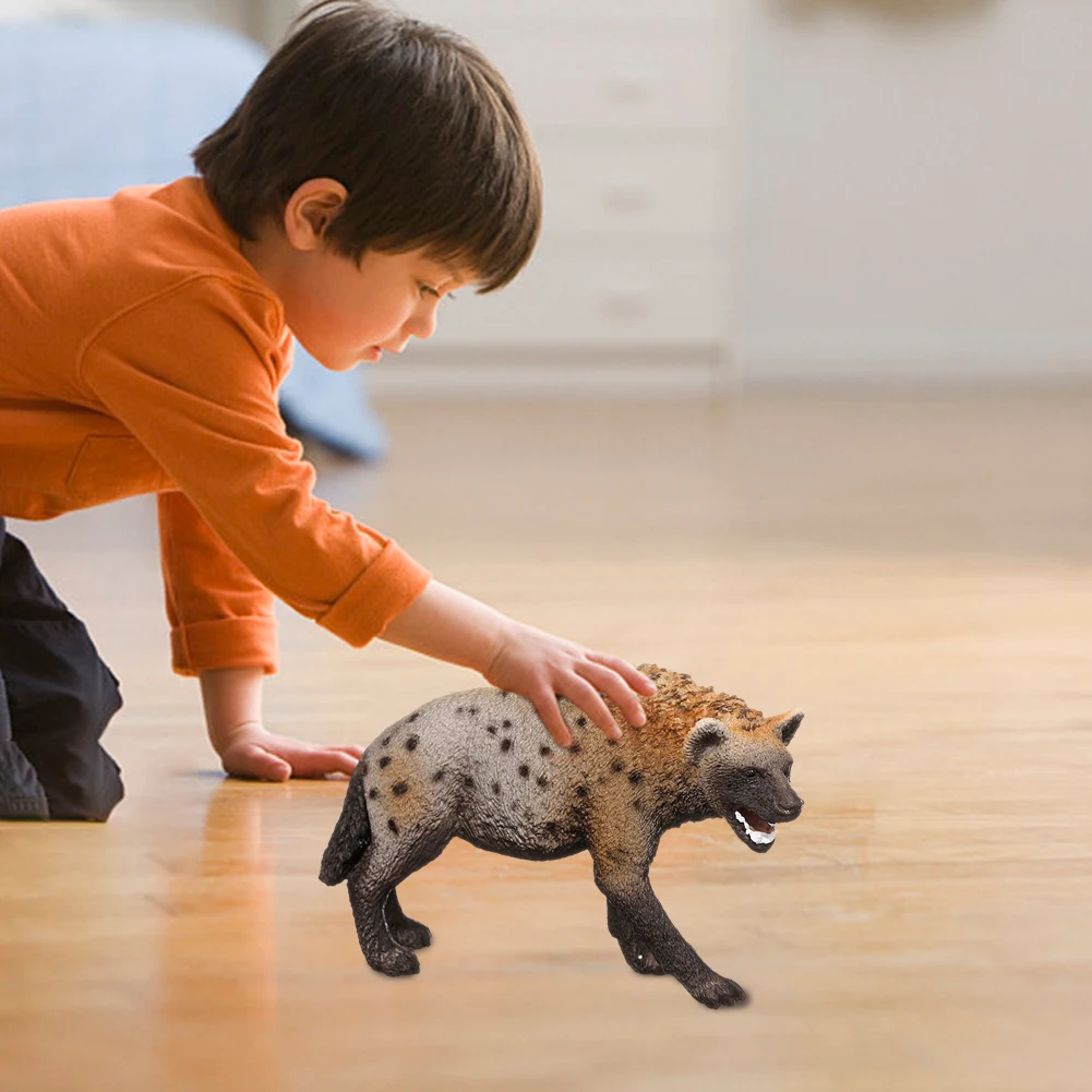 3.4inch Wild Mini Animal PVC Hyena Model Figure Kids Preschool Figurine Toy 14735 anime action figures