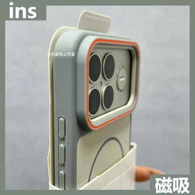 Sleek Magnetic Matte Phone Case with Color Blocking & Dustproof Bumper
