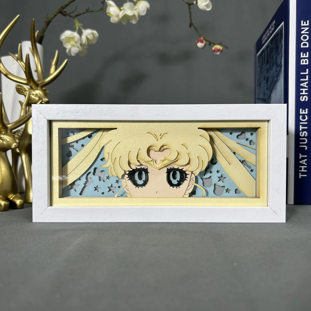

Sailors Moons Led Night Light Box Anime Products for Bedroom Decor Nightlight Birthday Gift Manga Paper Cut Lightbox Dropshiping