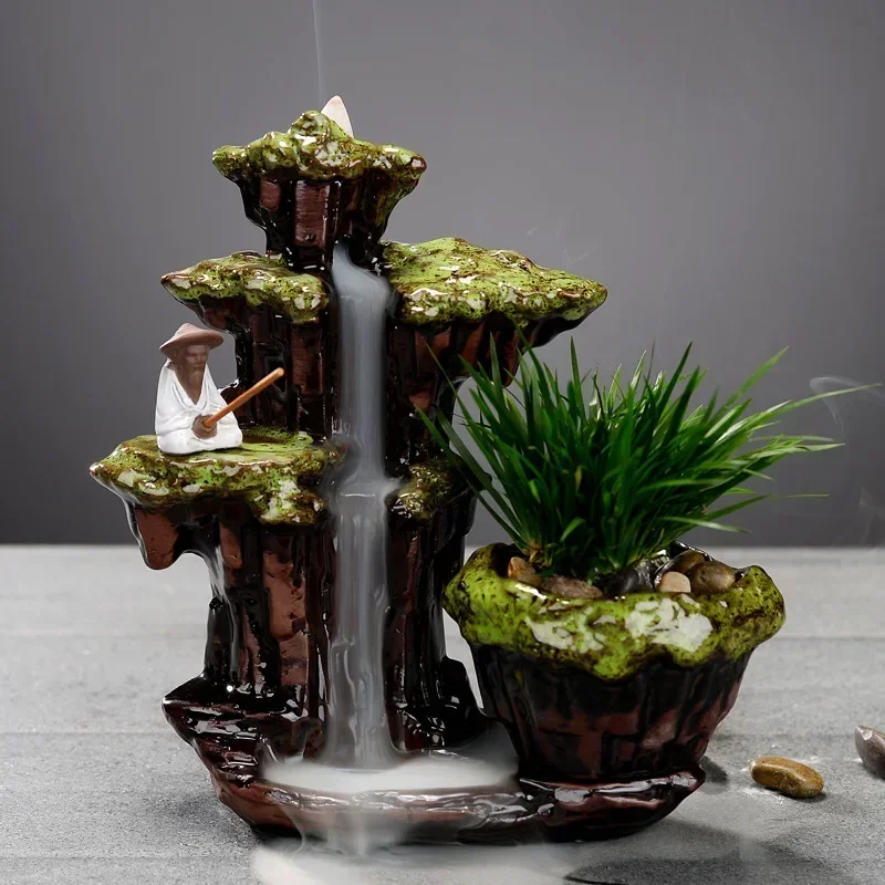 

New Purple Sand Backflow Incense Stove Decoration Zen Meaning Sandalwood Fragrance Stove Thread Incense Insert