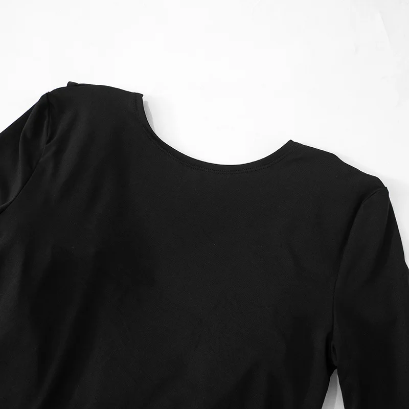 Black Tee Bow Backless Long Dress Women's Fashion High Waist Luxury Elegant Party Dress Gown Female Autumn Maxi Dress