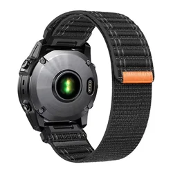 Premium Loop Nylon Watch Strap with Velcro Band and Quickfit Bracelet, 26/22mm - 1pcs QuickFit 26mm (A - Black)