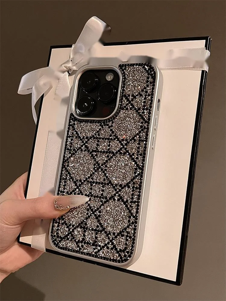 【 Haute qualité 】 Coque de téléphone Crystal Diamond Promax New iPhone 15 Premium Feeling 13 Sets 14 Anti Drop 12 Silicone_voghion.com