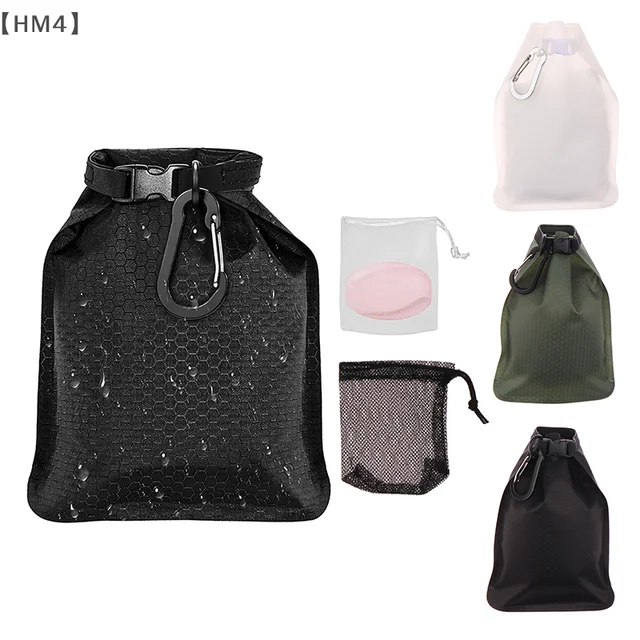 Outdoor Indoor Waterproof Soap Storage Bag Home Travel Kit with Foaming Mesh Bag &Carabiner Toiletries Set 2