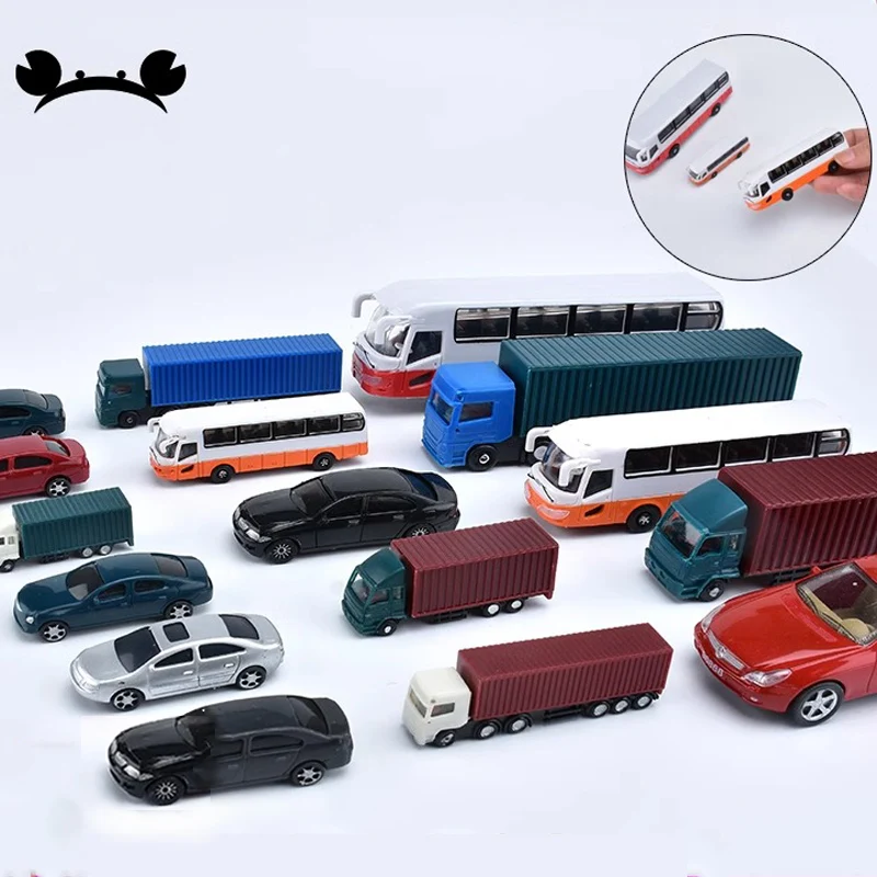 1:50 1:100 1:150 1:200 Scale Dollhouse Miniature Car Container Truck Bus Model Car Toy Doll Decor Toy Train City Street Building 3