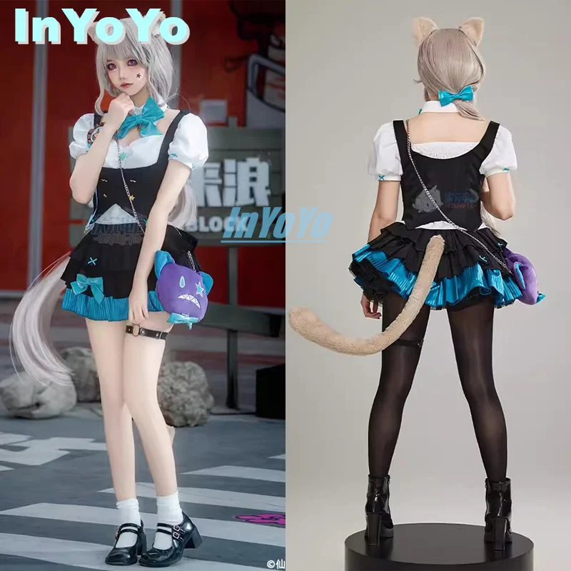 

InYoYo Lynette Magician Cosplay Costume Genshin Impact Assistant Lovely College Uniform Game Suit Halloween Party Outfit Women