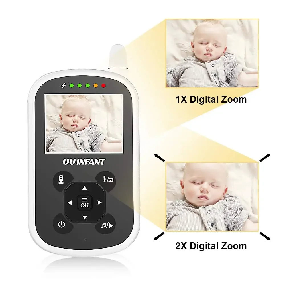 

Video Baby Monitor with Two-Way Talk, Temperature Monitor, VOX Mode, Lullabies, 960ft Range Camera and Audio, Auto Night Vision