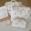 1PCS Women Cute Cosmetic Stroage Bag Quilted Cute Bow Makeup Pouch Travel Portable Wash Toiletry Storage Bag Organizer Purse 4