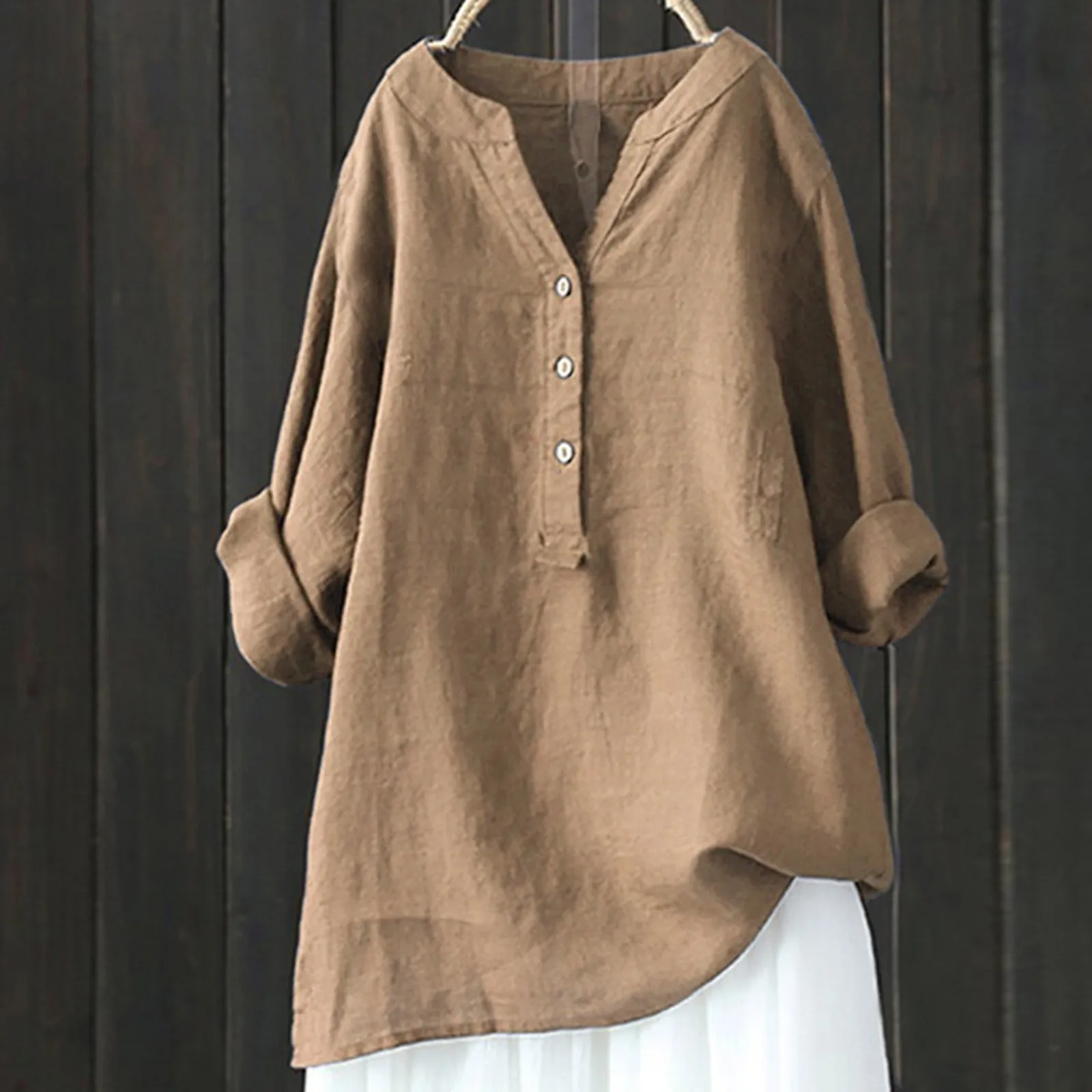 Plus Size 5XL Casual Loose Cotton Linen Blouse Shirt Women Long Sleeved Oversize Blouse Vintage Loose Blusas Spring Summer 2023