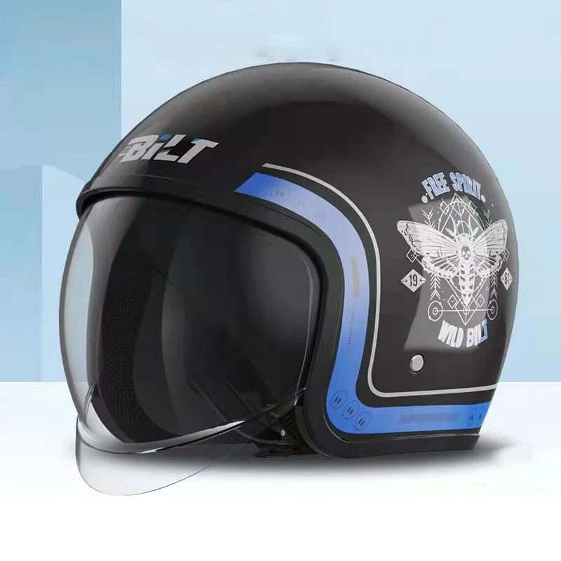 

Motorcycle Helmet Unisex Scooter Motos Helmet Battery Car Four Seasons Waterproof Windshield Light Fall-Resistant Half Helmet